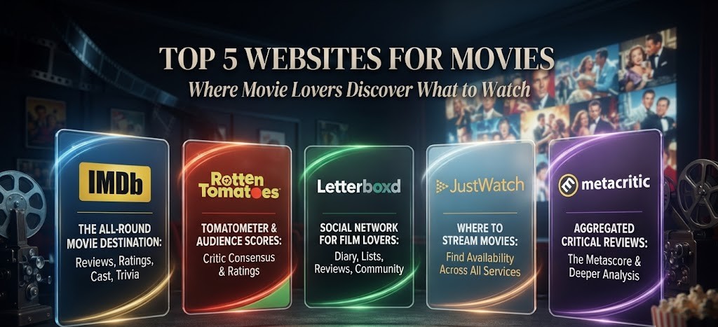Top 5 Websites for Movies: Where Movie Lovers Go to Discover, Watch and Explore